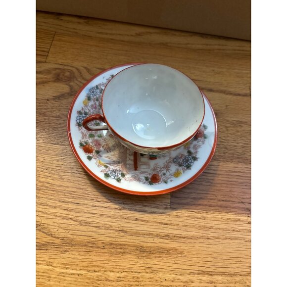 Vintage Japanese Kutani Tea Cup & Saucer Set - Picture 5 of 7